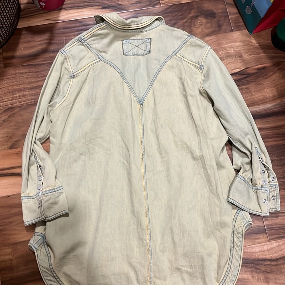 Free People Beige Button-Front Utility Jacket - Picture 3 of 6